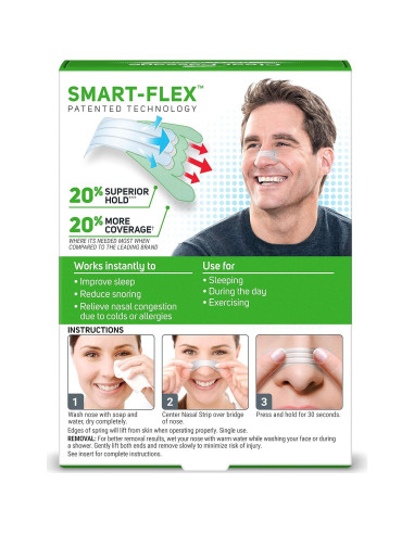 Tiras Nasales ASO 100 ct para Ronquidos y Congestión