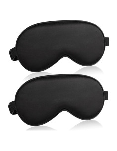 Máscara para Dormir ToRhine 2 Pcs Seda Ajustable Bloqueo Luz