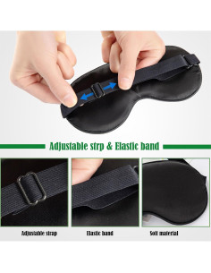 Máscara para Dormir ToRhine 2 Pcs Seda Ajustable Bloqueo Luz 2