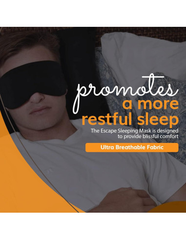 Máscara de Sueño Happyluxe Escape - Suave y Lavable - Negro