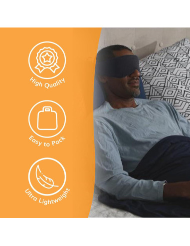 Máscara de Sueño Happyluxe Escape - Suave y Lavable - Negro