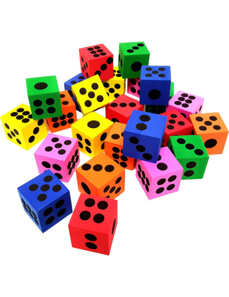 Dados de Espuma Grandes Playscene - 1 Docena, 3.81 cm Dados de Espuma Grandes Playscene - 1 Docena, 3.81 cm