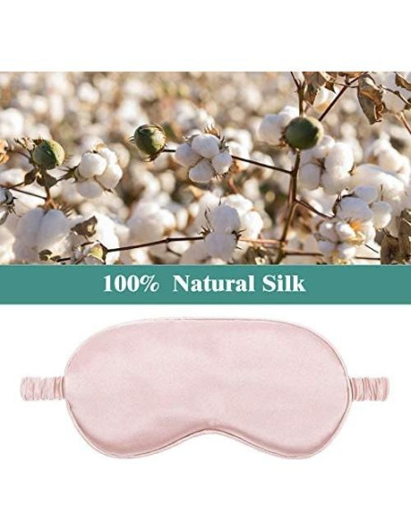 4 Pcs Máscara de Sueño de Seda Geyoga con Tapones para Oídos