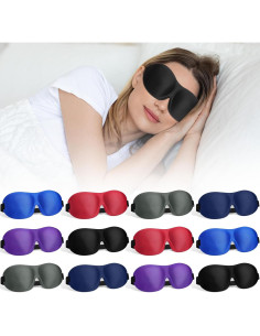 Bonuci 12 Máscaras de Sueño 3D Antifaz Ajustable Multicolor 2