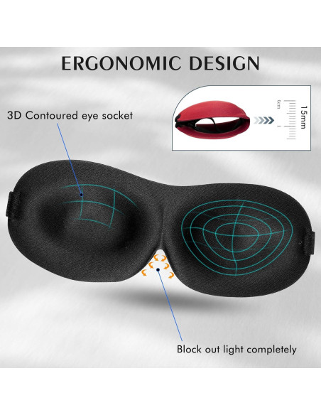 Bonuci 12 Máscaras de Sueño 3D Antifaz Ajustable Multicolor
