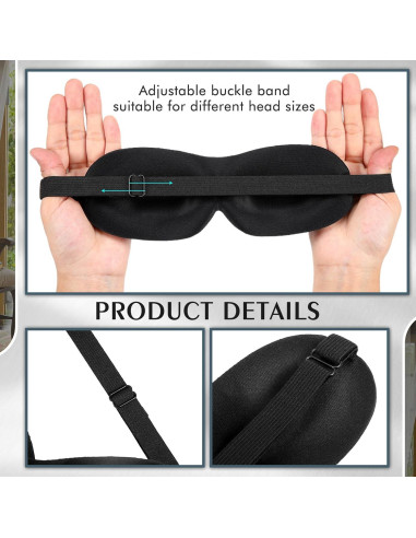 Bonuci 12 Máscaras de Sueño 3D Antifaz Ajustable Multicolor