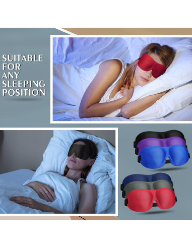 Bonuci 12 Máscaras de Sueño 3D Antifaz Ajustable Multicolor