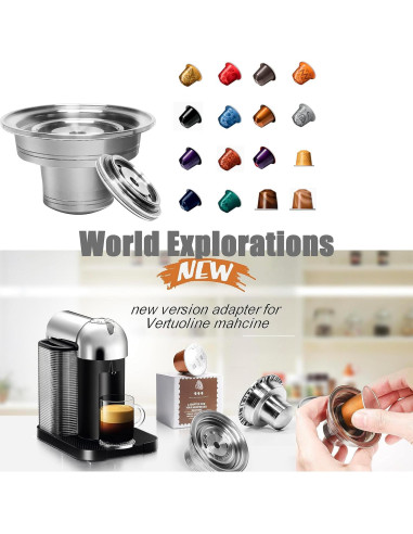 Adaptador de cápsulas reutilizables V,ertuo para Nespresso GCA1