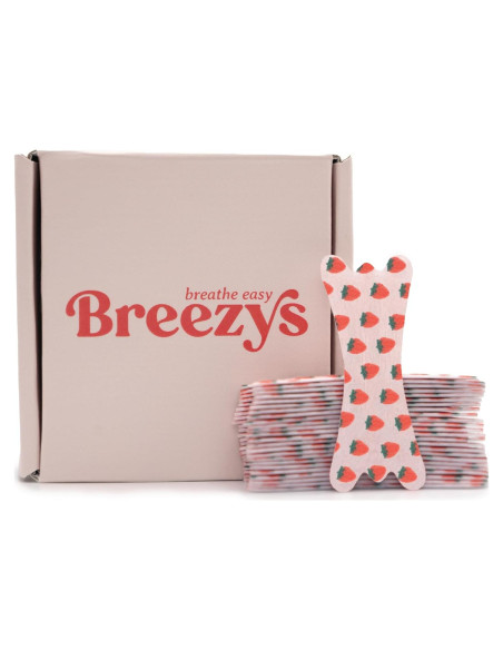 Tiras Nasales Breezys 25 Ct Alivio Congestión Fresas y Crema