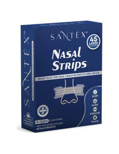 Tiras Nasales Transparentes Santéx Grandes 45 ct. Alivio Ronquidos