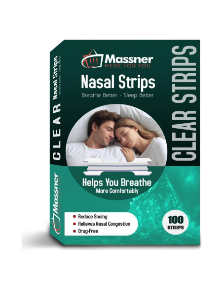 Tiras Nasales Transparentes Massner - Paquete de 100 Unidades