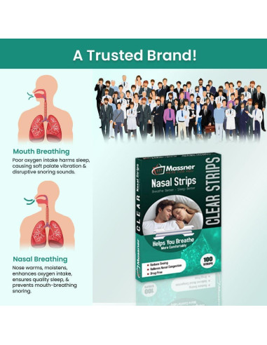 Tiras Nasales Transparentes Massner - Paquete de 100 Unidades