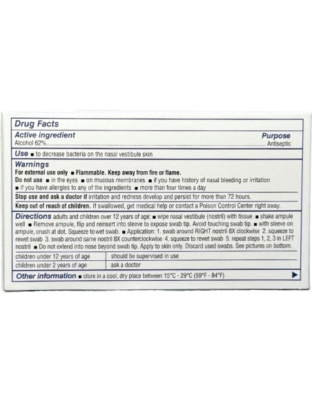 Nozin Sanitizante Nasal Antisético 10 Ampules 62% Alcohol