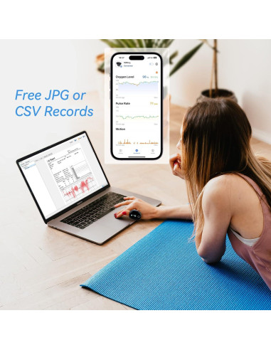 Oxímetro de Pulso Wellue O2ring Bluetooth Recargable 12.19x6.60cm