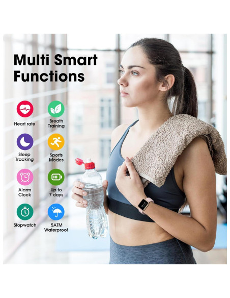 Reloj Inteligente LIVIKEY Rosa con Monitor de Frecuencia