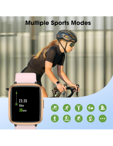 Reloj Inteligente LIVIKEY Rosa con Monitor de Frecuencia