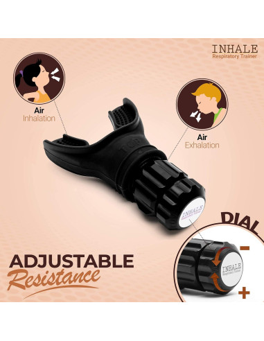 Entrenador Respiratorio Inhale | Dispositivo Compacto con Resistencia Ajustable