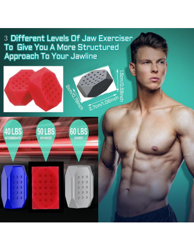 Ejercitador de Mandíbula Sushenwe 6 Pcs Silicona 3 Niveles