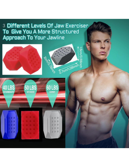 Ejercitador de Mandíbula Sushenwe 6 Pcs Silicona 3 Niveles