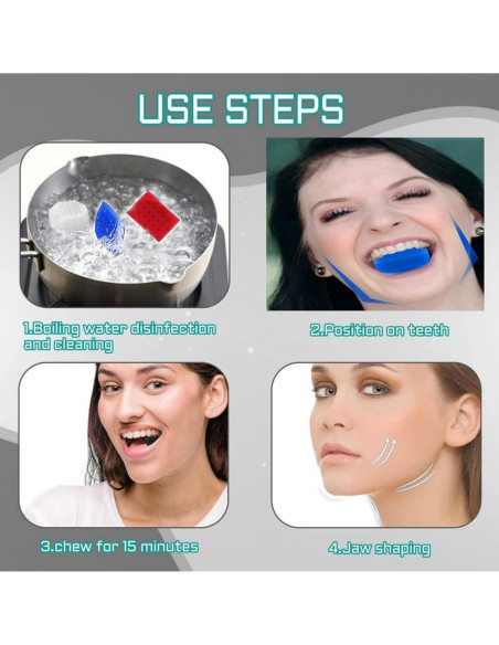 Ejercitador de Mandíbula Sushenwe 6 Pcs Silicona 3 Niveles