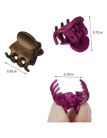 50 Mini Clips de Garra para Cabello Yongdeli Color Mate