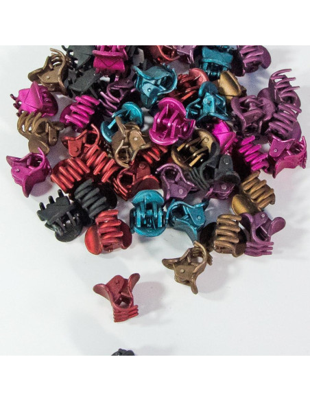50 Mini Clips de Garra para Cabello Yongdeli Color Mate