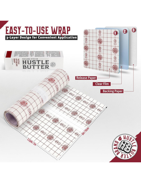 Hustle Butter Envoltura para Tatuajes 15.24x3.71cm - Rollo Adhesivo