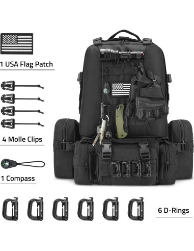 Mochila Táctica CVLIFE 60L Militar para Senderismo y Camping
