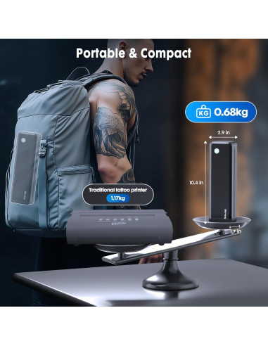 Impresora de Plantillas de Tatuaje Gloryang JD-126 Inalámbrica