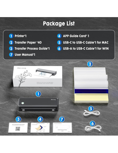 Impresora de Plantillas de Tatuaje Gloryang JD-126 Inalámbrica