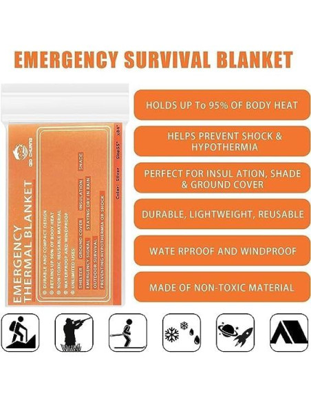 Mantitas Térmicas Mylar QIO CHUANG - Kit de 4 Unidades