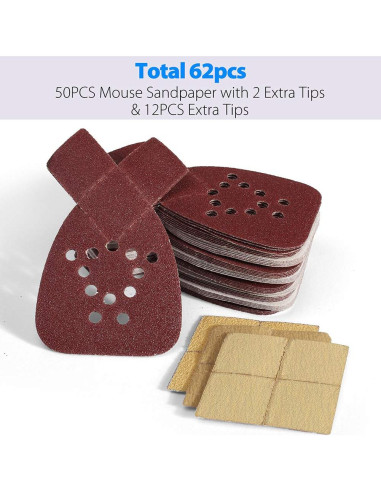Hojas de Lijado LotFancy 50PCS 60-220 Grano para Black & Decker