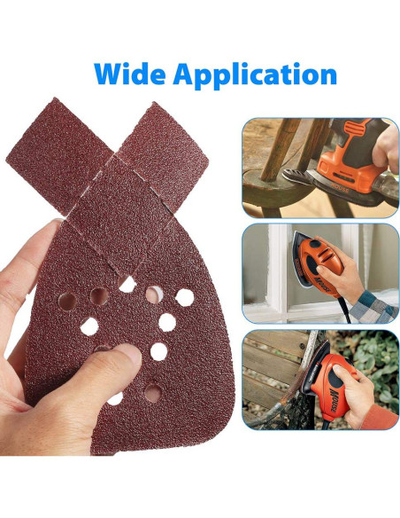 Hojas de Lijado LotFancy 50PCS 60-220 Grano para Black & Decker