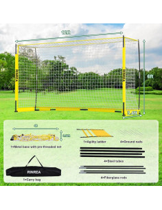 Portería de Fútbol Plegable RINREA 3.66x1.83m con Bolsa 2