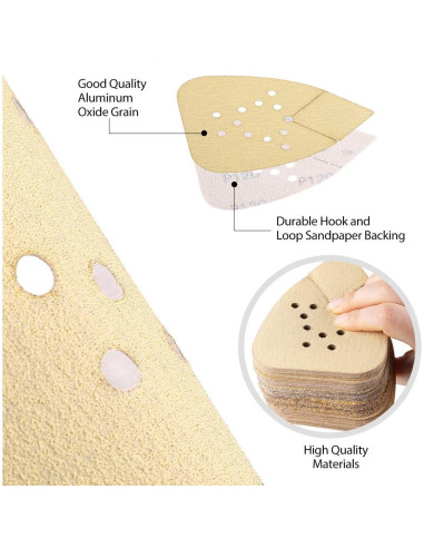 LotFancy Almohadillas de Lijado 50PCS 60-220 Grano para Lijadora