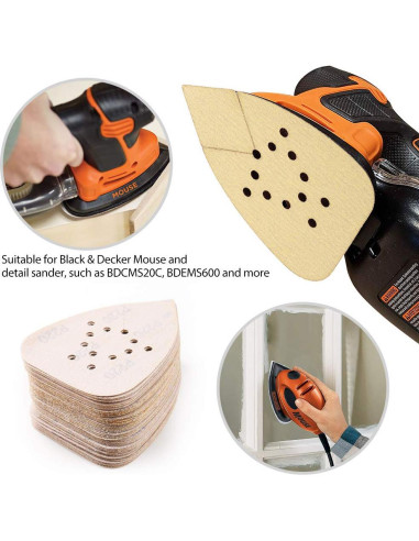 LotFancy Almohadillas de Lijado 50PCS 60-220 Grano para Lijadora