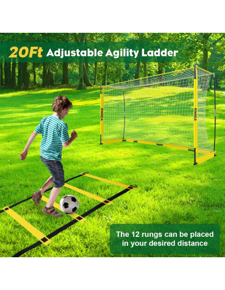 Portería de Fútbol Plegable RINREA 3.66x1.83m con Bolsa