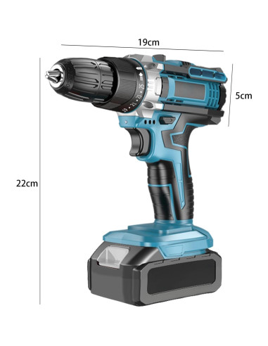 Taladro Inalámbrico DEWIN 21V 2 Velocidades 24 Piezas