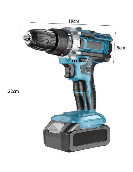 Taladro Inalámbrico DEWIN 21V 2 Velocidades 24 Piezas