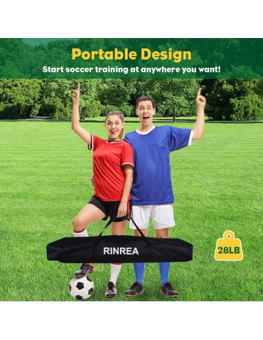 Portería de Fútbol Plegable RINREA 3.66x1.83m con Bolsa