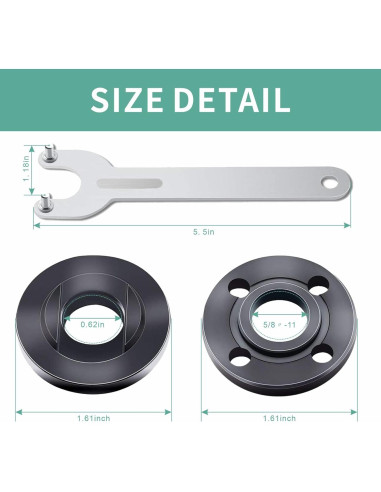 Kit de Llave para Amoladora Angular 9 Piezas Fyjbnh