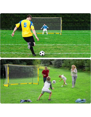 Portería de Fútbol Plegable RINREA 3.66x1.83m con Bolsa