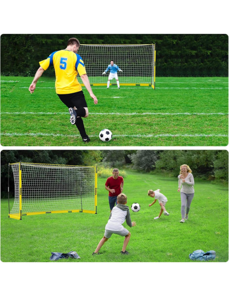 Portería de Fútbol Plegable RINREA 3.66x1.83m con Bolsa