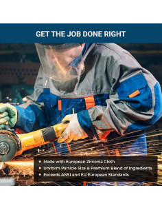 Discos de Aleta Jumbo Benchmark 4.5" Zirconia 40 Grano - 10 Pzas 2