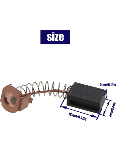Escobillas de Carbón Crear Idea 2 Pares 12x8x5mm para Amoladora