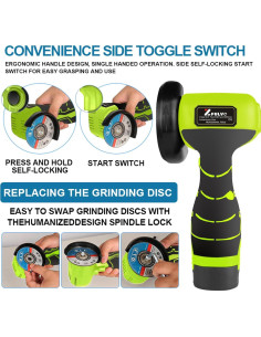 Amoladora Angular Inalámbrica ZFULVO 16.8V 19500RPM 2
