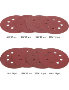 Discos de Lijado WORKPRO 80 Piezas 12,7 cm 60-400 Granos 2