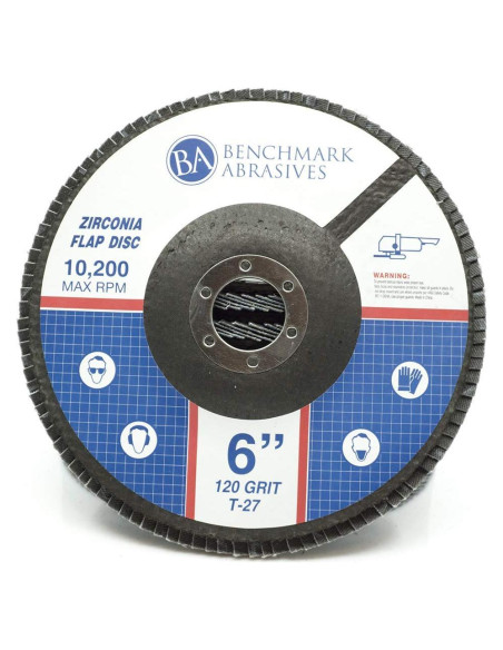 Discos de Aleta 6" Benchmark Abrasives 120 Grano Zirconia
