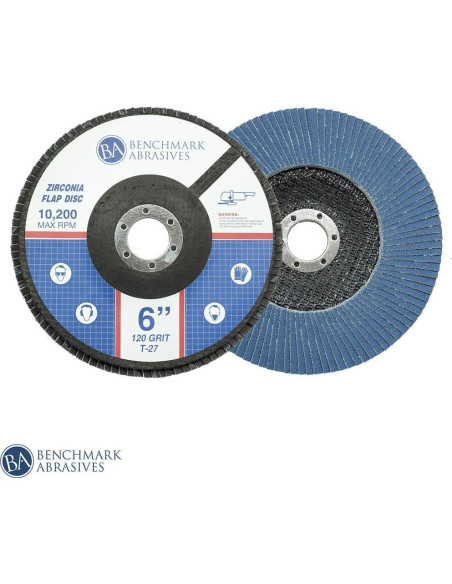 Discos de Aleta 6" Benchmark Abrasives 120 Grano Zirconia