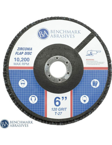 Discos de Aleta 6" Benchmark Abrasives 120 Grano Zirconia